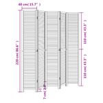 Casa si Gradina - Decoratiuni - Pereti despartitori si paravane - Paravan camera 5 panouri, negru, lemn masiv paulownia, mărime 40x220 cm - Infinity.ro