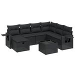 Casa si Gradina - Gradina si terasa - Mobilier exterior - Seturi mobila gradina - Set mobilier de gradina cu perne, 8 piese, negru, poliratan - Infinity.ro
