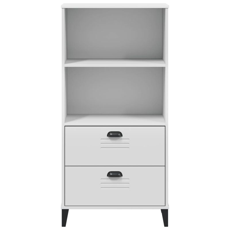 Casa si Gradina - Mobilier - Biblioteci si rafturi - Biblioteci - Biblioteca „VIKEN”, alb, 60x35x123 cm, lemn masiv de pin - Infinity.ro