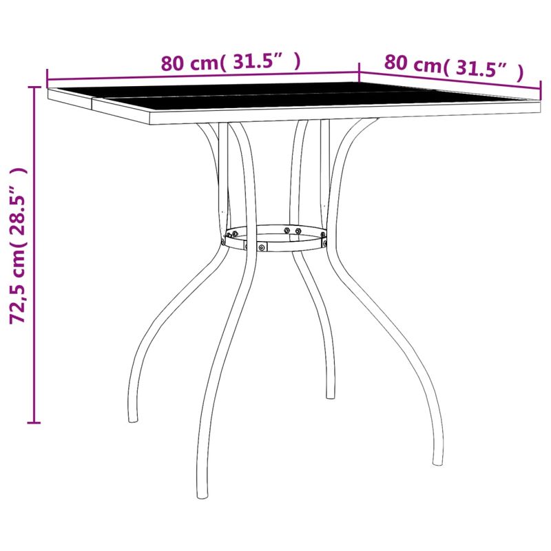 Casa si Gradina - Gradina si terasa - Mobilier exterior - Seturi mobila gradina - Set de masa gradina, 3 piese, antracit, otel - Infinity.ro