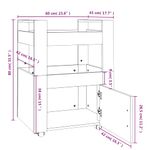 Casa si Gradina - Bucatarie si vesela - Ustensile bucatarie - Cosuri servire - Carucior de bucatarie gri beton 60x45x80 cm lemn prelucrat - Infinity.ro