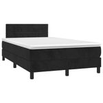 Casa si Gradina - Mobilier - Paturi si accesorii - Paturi - Pat continental cu saltea și LED, saltea și LED, negru, 120x200 cm, catifea, model cu blocuri pătrate - Infinity.ro
