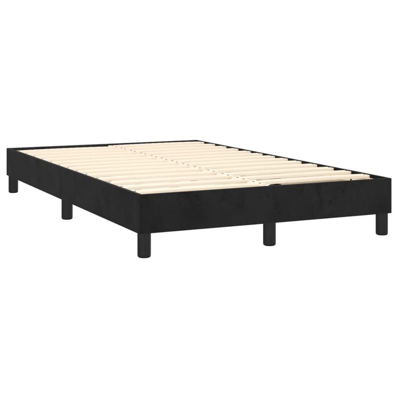 Casa si Gradina - Mobilier - Paturi si accesorii - Paturi - Pat continental cu saltea și LED, saltea și LED, negru, 120x200 cm, catifea, model cu blocuri pătrate - Infinity.ro