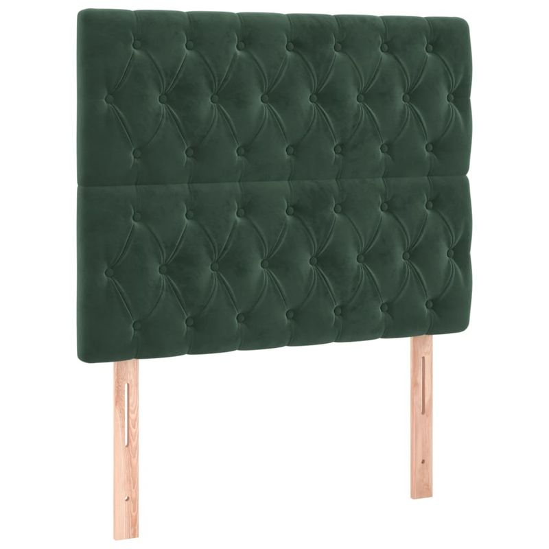 Casa si Gradina - Mobilier - Paturi si accesorii - Paturi - Pat continental cu saltea și LED, saltea și LED, verde inchis, 120x200 cm, catifea, model design cu nasturi - Infinity.ro