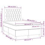 Casa si Gradina - Mobilier - Paturi si accesorii - Paturi - Pat continental cu saltea și LED, saltea și LED, verde inchis, 120x200 cm, catifea, model design cu nasturi - Infinity.ro