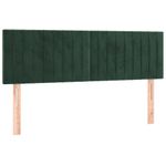 Casa si Gradina - Mobilier - Paturi si accesorii - Paturi - Pat continental cu saltea și LED, saltea și LED, verde inchis, 140x190 cm, catifea, model benzi verticale - Infinity.ro