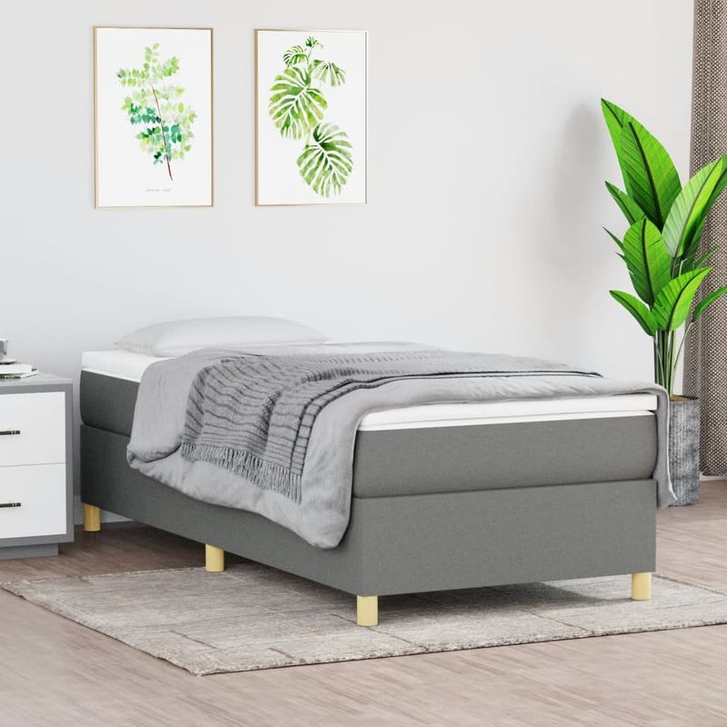 Casa si Gradina - Mobilier - Paturi si accesorii - Paturi - Cadru de pat, gri inchis, 80x200 cm, textil - Infinity.ro