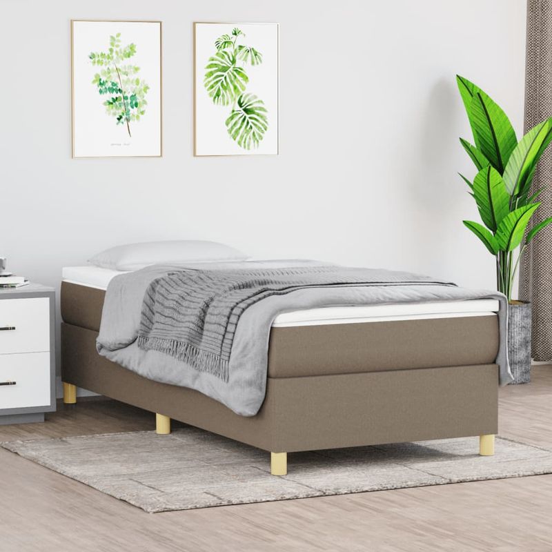 Casa si Gradina - Mobilier - Paturi si accesorii - Paturi - Cadru de pat box spring, gri taupe, 80x200 cm, textil - Infinity.ro
