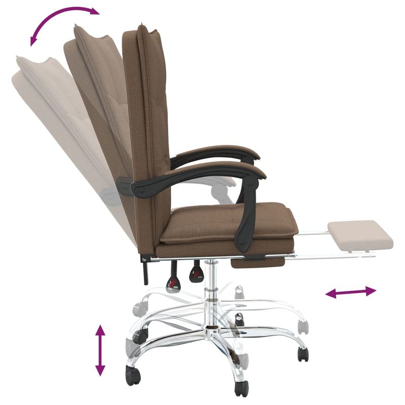 Casa si Gradina - Mobilier - Scaune si fotolii - Scaune - Scaun de birou rabatabil, maro, textil - Infinity.ro