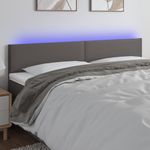 Casa si Gradina - Mobilier - Paturi si accesorii - Accesorii paturi - Tablie de pat cu LED, gri, 180x5x78/88 cm, piele ecologica - Infinity.ro