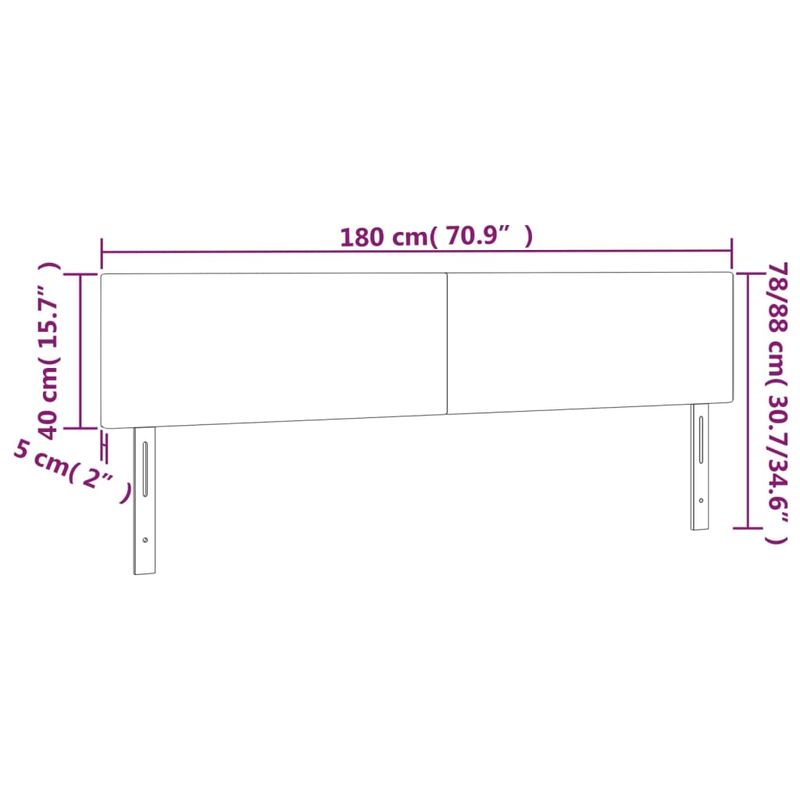 Casa si Gradina - Mobilier - Paturi si accesorii - Accesorii paturi - Tablie de pat cu LED, gri, 180x5x78/88 cm, piele ecologica - Infinity.ro
