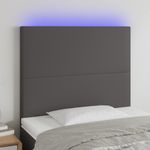 Casa si Gradina - Mobilier - Paturi si accesorii - Accesorii paturi - Tablie de pat cu LED, gri, 100x5x118/128 cm, piele ecologica - Infinity.ro