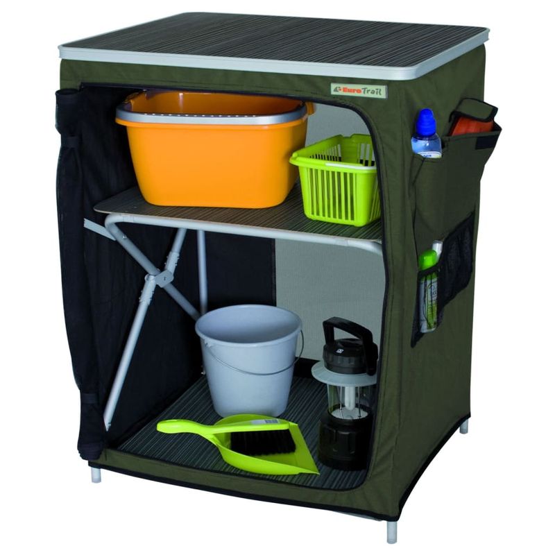 Sport si Outdoor - Camping - Mobilier pentru camping - Alte piese de mobilier pentru camping - Eurotrail Dulap de camping Vallou 67x53x86 cm verde - Infinity.ro