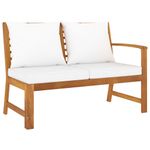 Casa si Gradina - Gradina si terasa - Mobilier exterior - Seturi mobila gradina - Set mobilier de gradina cu perne crem, 4 piese, lemn de acacia - Infinity.ro