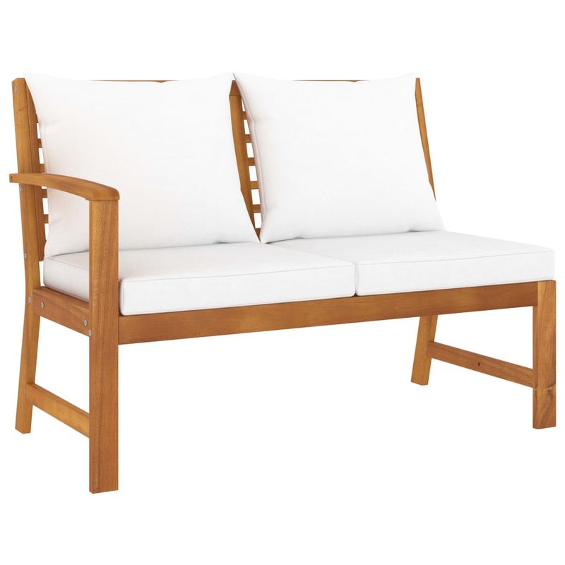 Casa si Gradina - Gradina si terasa - Mobilier exterior - Seturi mobila gradina - Set mobilier de gradina cu perne crem, 4 piese, lemn de acacia - Infinity.ro