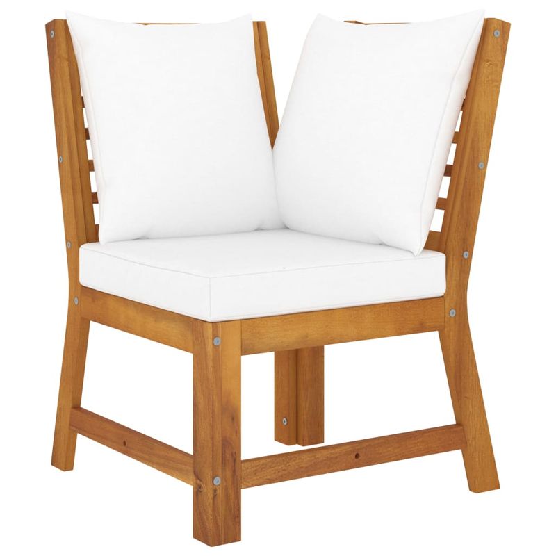 Casa si Gradina - Gradina si terasa - Mobilier exterior - Seturi mobila gradina - Set mobilier de gradina cu perne crem, 4 piese, lemn de acacia - Infinity.ro