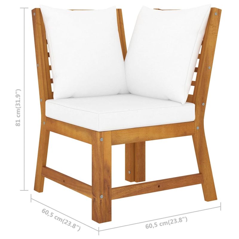 Casa si Gradina - Gradina si terasa - Mobilier exterior - Seturi mobila gradina - Set mobilier de gradina cu perne crem, 4 piese, lemn de acacia - Infinity.ro