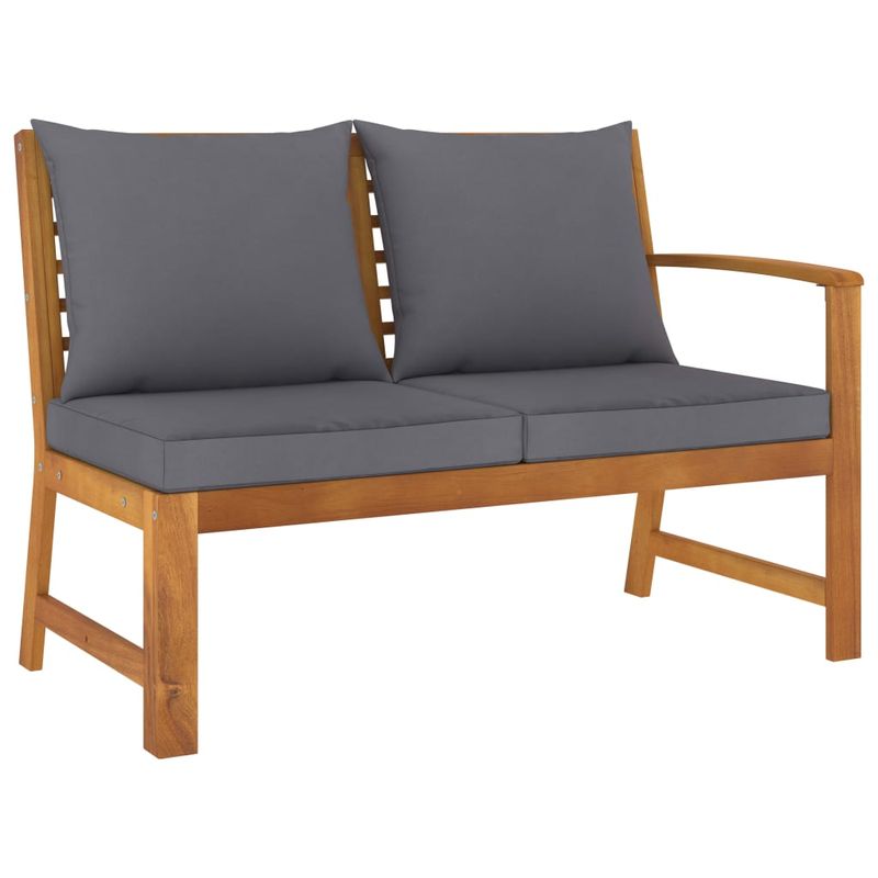 Casa si Gradina - Gradina si terasa - Mobilier exterior - Seturi mobila gradina - Set mobilier de gradina cu perne, 4 piese, lemn masiv de acacia, model mijloc + colț + bancă + masă - Infinity.ro