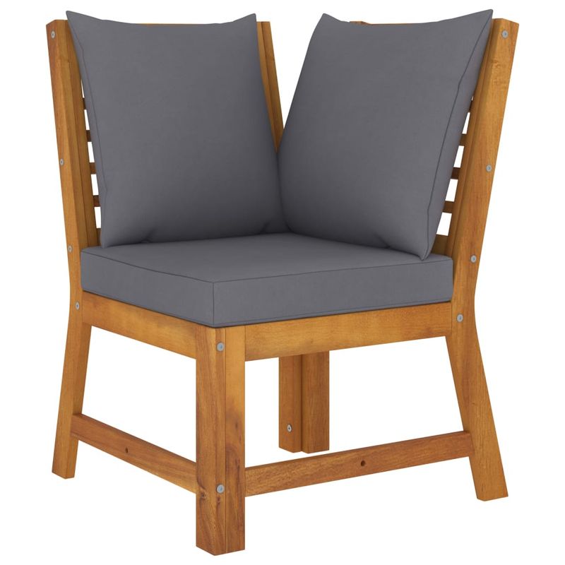 Casa si Gradina - Gradina si terasa - Mobilier exterior - Seturi mobila gradina - Set mobilier de gradina cu perne, 4 piese, lemn masiv de acacia, model mijloc + colț + bancă + masă - Infinity.ro