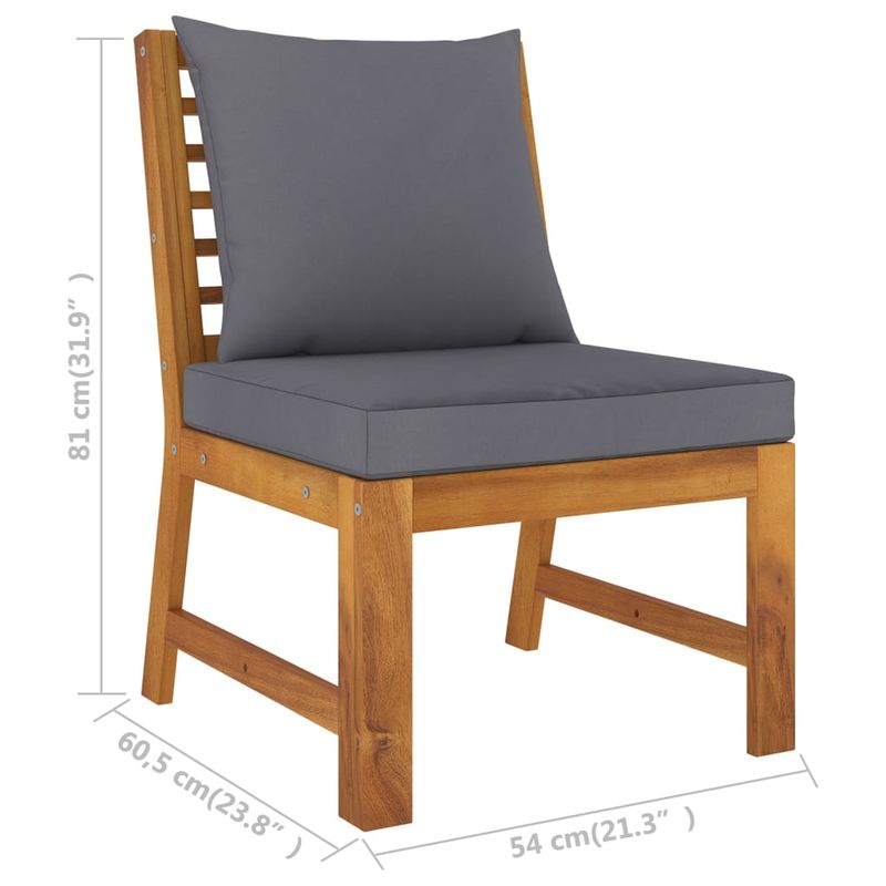 Casa si Gradina - Gradina si terasa - Mobilier exterior - Seturi mobila gradina - Set mobilier de gradina cu perne, 4 piese, lemn masiv de acacia, model mijloc + colț + bancă + masă - Infinity.ro