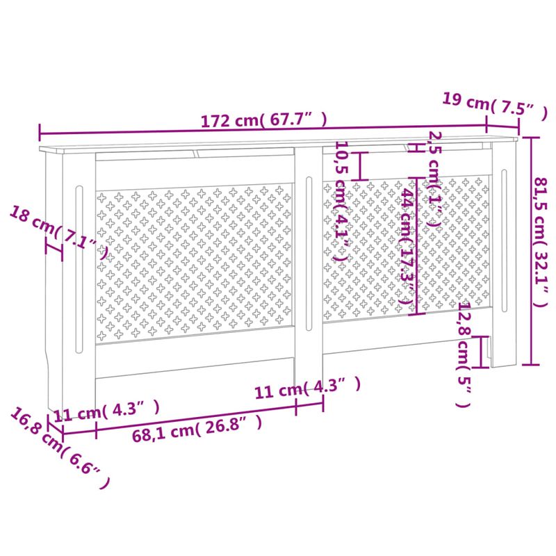 Casa si Gradina - Termice - Calorifere si accesorii - Accesorii calorifere - Masca pentru calorifer, antracit, 172 x 19 x 81,5 cm, MDF - Infinity.ro