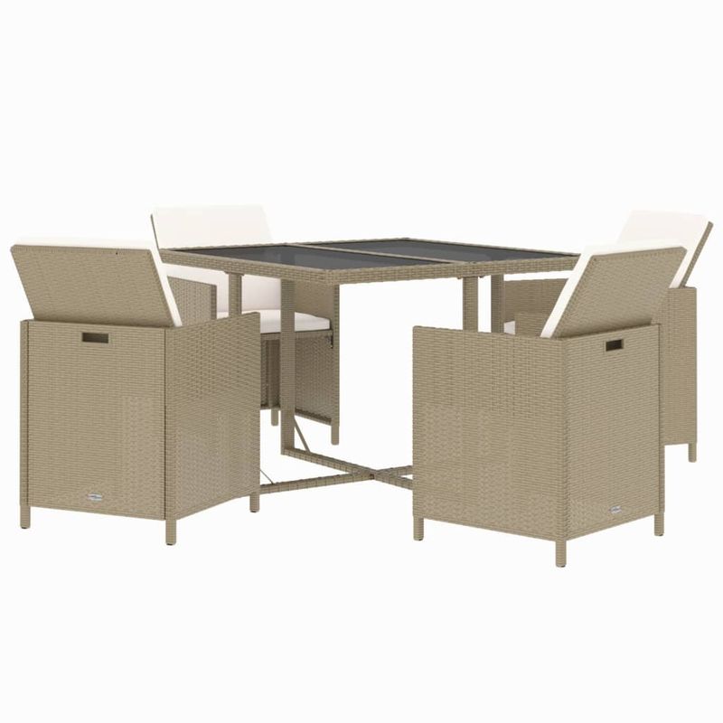 Casa si Gradina - Gradina si terasa - Mobilier exterior - Seturi mobila gradina - Set mobilier de exterior cu perne, 5 piese, bej, poliratan - Infinity.ro