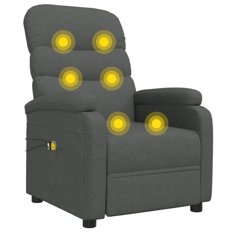 Ingrijire personala si Cosmetice - Sanatate si wellness - Articole wellness - Fotolii de masaj - Fotoliu de masaj electric rabatabil, gri inchis, textil - Infinity.ro