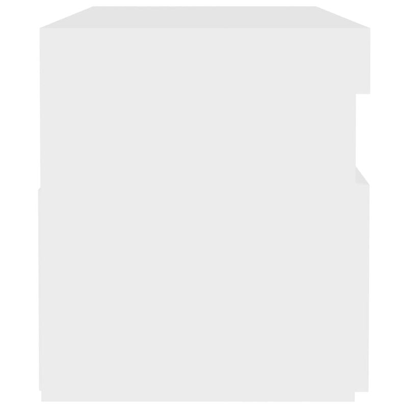 Casa si Gradina - Mobilier - Comode si corpuri - Noptiere - Noptiera cu lumini LED, alb, 60x35x40 cm, lemn prelucrat - Infinity.ro