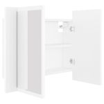 Casa si Gradina - Mobilier - Comode si corpuri - Masute de toaleta - Dulap de baie cu oglinda si LED, alb, 60x12x45 cm acril - Infinity.ro