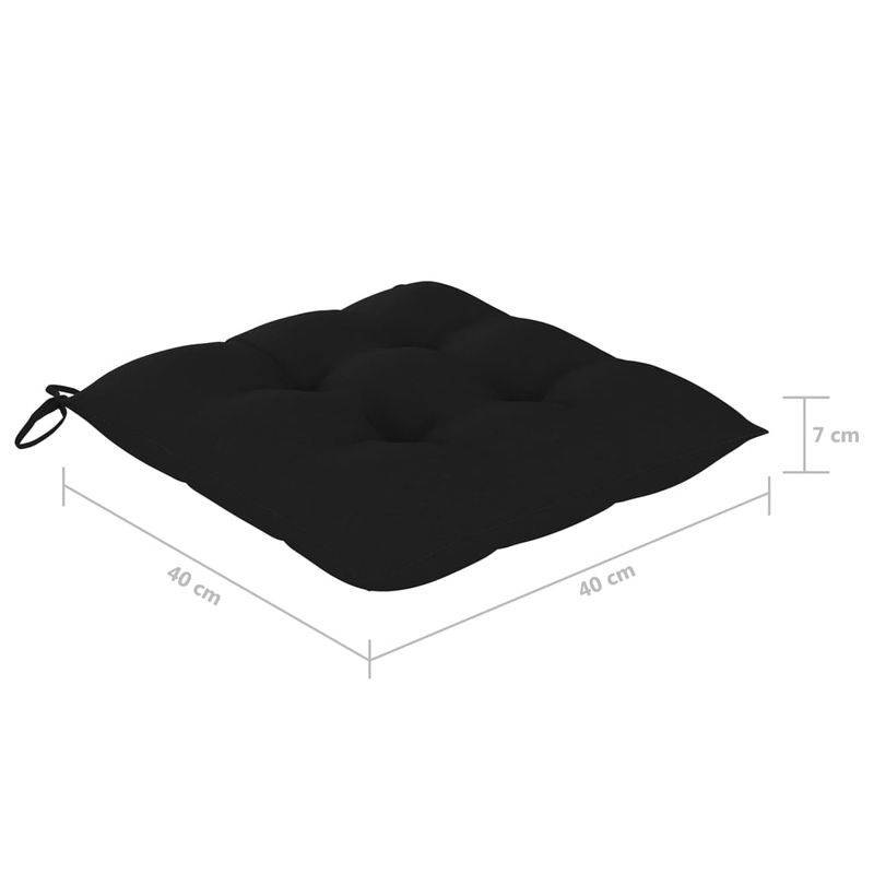 Casa si Gradina - Gradina si terasa - Mobilier exterior - Scaune si sezlonguri gradina - Scaune de gradina cu perne, 8 buc., lemn masiv de tec, negru, model cu cotieră - Infinity.ro