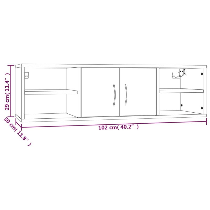Casa si Gradina - Mobilier - Biblioteci si rafturi - Rafturi - Raft de perete, gri sonoma, 102x30x29 cm, lemn compozit - Infinity.ro