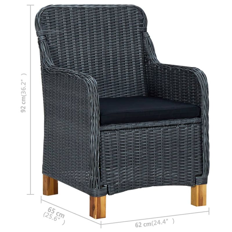 Casa si Gradina - Gradina si terasa - Mobilier exterior - Seturi mobila gradina - Set mobilier de gradina, 7 piese, gri inchis - Infinity.ro