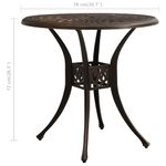 Casa si Gradina - Gradina si terasa - Mobilier exterior - Mese gradina - Masa pentru gradina, bronz, 78x78x72 cm, aluminiu turnat - Infinity.ro
