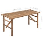Casa si Gradina - Gradina si terasa - Mobilier exterior - Bancute de gradina - Banca de gradina pliabila cu perna, 118 cm, bambus, bej, mărime 120x50x7 cm - Infinity.ro