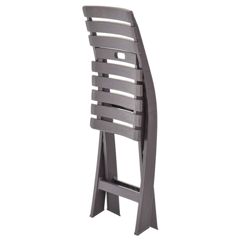 Casa si Gradina - Gradina si terasa - Mobilier exterior - Scaune si sezlonguri gradina - Scaune de gradina pliabile, 2 buc., cafeniu, plastic - Infinity.ro