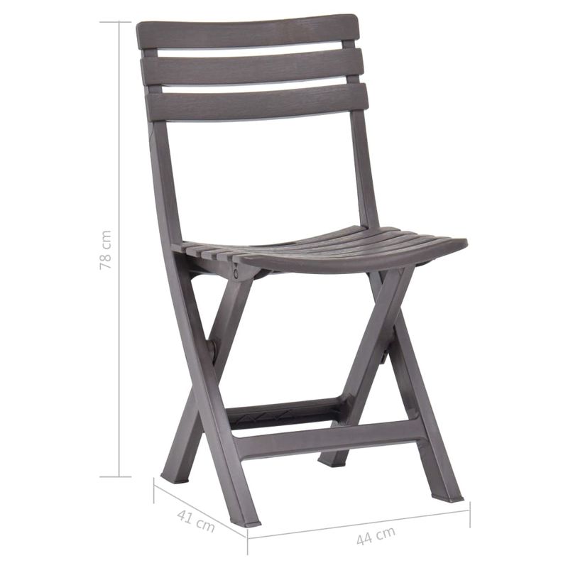 Casa si Gradina - Gradina si terasa - Mobilier exterior - Scaune si sezlonguri gradina - Scaune de gradina pliabile, 2 buc., cafeniu, plastic - Infinity.ro