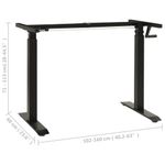 Casa si Gradina/Mobilier/Mese si birouri/Birouri - Cadru de birou cu inaltime reglabila manual, manivela, negru - Infinity.ro