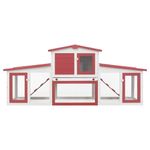 Petshop - Accesorii petshop - Culcusuri si custi - Custi interior si exterior - Cusca mare iepuri cusca adapost animale mici cu acoperis lemn, rosu si alb, 204x45x85 cm, lemn - Infinity.ro