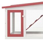 Petshop - Accesorii petshop - Culcusuri si custi - Custi interior si exterior - Cusca mare iepuri cusca adapost animale mici cu acoperis lemn, rosu si alb, 204x45x85 cm, lemn - Infinity.ro