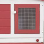 Petshop - Accesorii petshop - Culcusuri si custi - Custi interior si exterior - Cusca mare iepuri cusca adapost animale mici cu acoperis lemn, rosu si alb, 204x45x85 cm, lemn - Infinity.ro