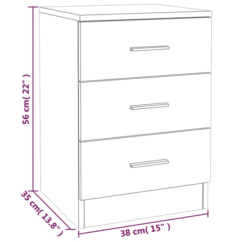 Casa si Gradina - Mobilier - Comode si corpuri - Noptiere - Noptiera, stejar fumuriu, 38x35x56 cm, lemn prelucrat - Infinity.ro