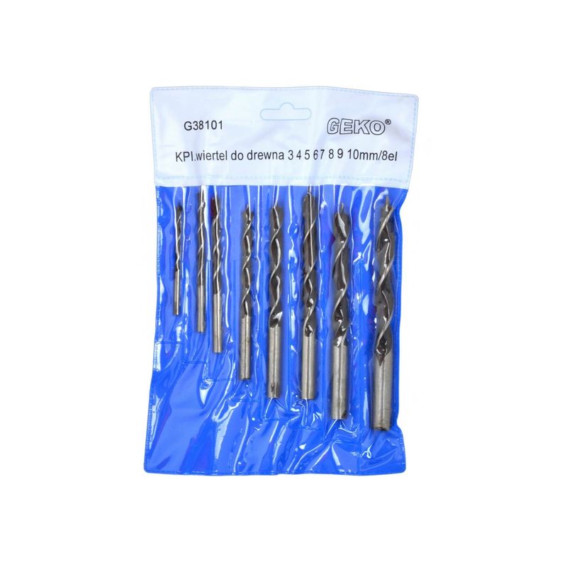 Casa si Gradina - Constructii - Scule electrice si accesorii - Seturi si accesorii pentru gaurit si insurubat - Set burghie pentru lemn, 8 piese, 3-10mm, Geko G38101 - Infinity.ro