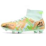 Sport si Outdoor - Echipament Sportiv - Incaltaminte sport - Pantofi sport - Ghete de fotbal MBrands 6.4, pentru teren iarba/sintetic , verde cu portocaliu 40 - Infinity.ro