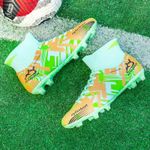 Sport si Outdoor - Echipament Sportiv - Incaltaminte sport - Pantofi sport - Ghete de fotbal MBrands 6.4, pentru teren iarba/sintetic , verde cu portocaliu 40 - Infinity.ro