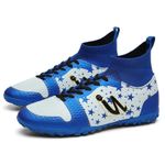 Sport si Outdoor - Echipament Sportiv - Incaltaminte sport - Pantofi sport - Ghete de fotbal MBrands 5.7, cu glezniera pentru teren sintetic , albastru cu alb 44 EU - Infinity.ro