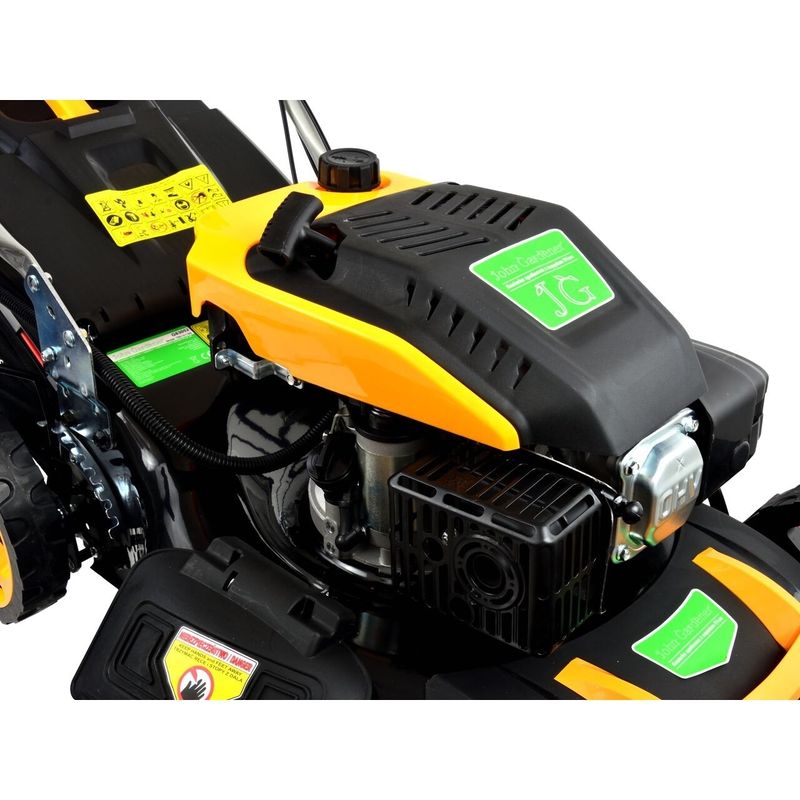 Casa si Gradina - Gradinarit si plante - Utilaje gradina - Masini de tuns iarba - Masina de tuns iarba pe benzina John Gardener, 51cm latime, cu autopropulsie, 60L, GEKO G83052 - Infinity.ro