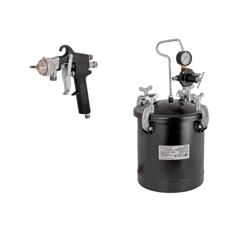 Casa si Gradina/Constructii/Vopsea si tencuieli/Pistoale si sisteme de vopsit si tencuit - Pistol pentru  vopsit cu rezervor RD-PT02 10L, Raider 089915 - Infinity.ro