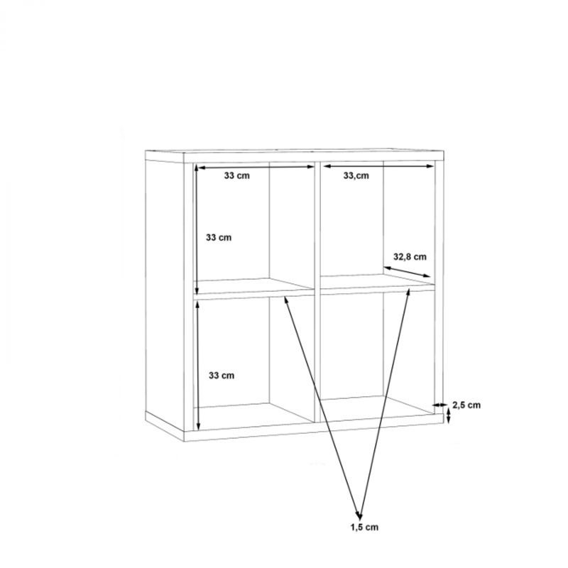 Casa si Gradina - Mobilier - Biblioteci si rafturi - Rafturi - Raft Mauro, 73 x 73 x 33 cm, nuanta negru - Infinity.ro