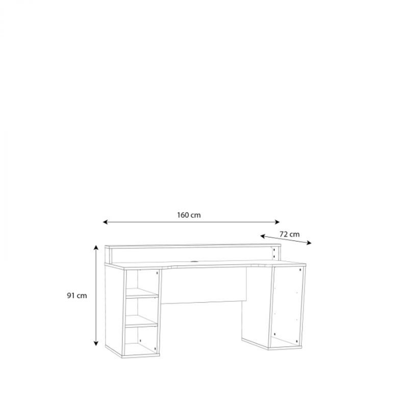 Casa si Gradina - Mobilier - Mese si birouri - Birouri - Birou Race Led, 160 x 91 x 72 cm, nuanta alb - Infinity.ro