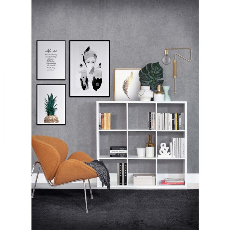 Casa si Gradina - Mobilier - Biblioteci si rafturi - Rafturi - Raft Mauro, 107 x 107 x 33 cm, nuanta alb - Infinity.ro